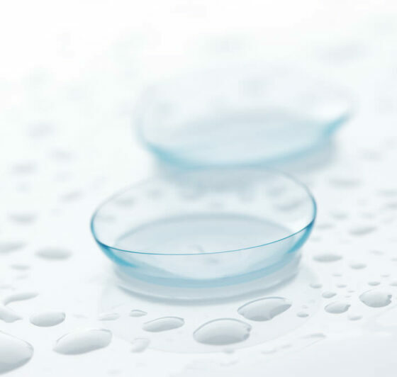 Close up of contact lenses